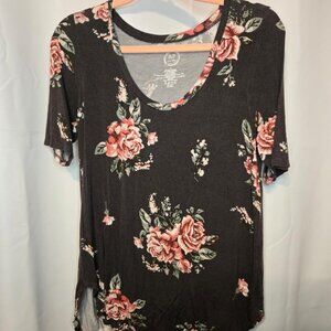 Dark Grey Floral Tee
